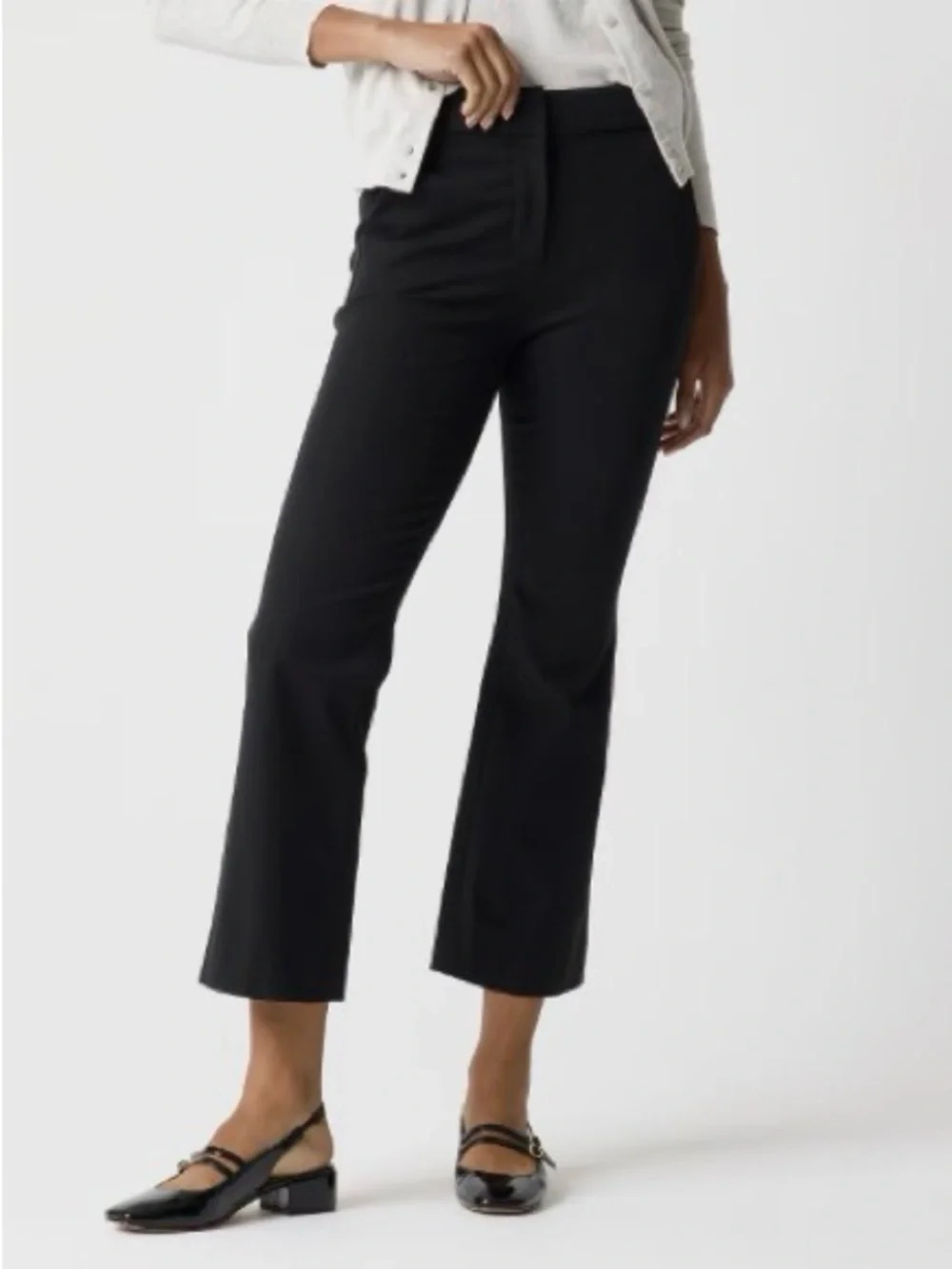 J. Crew Women’s Black Kelsey Flare Pant Cropped Size O Trousers Stretch School